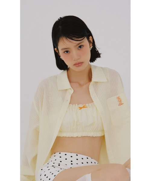 LILY BROWN（リリーブラウン）の「シアーストライプシャーリングビスチェ（その他トップス・レディース・ブルー/ホワイト/イエロー・F）」の3枚目の写真