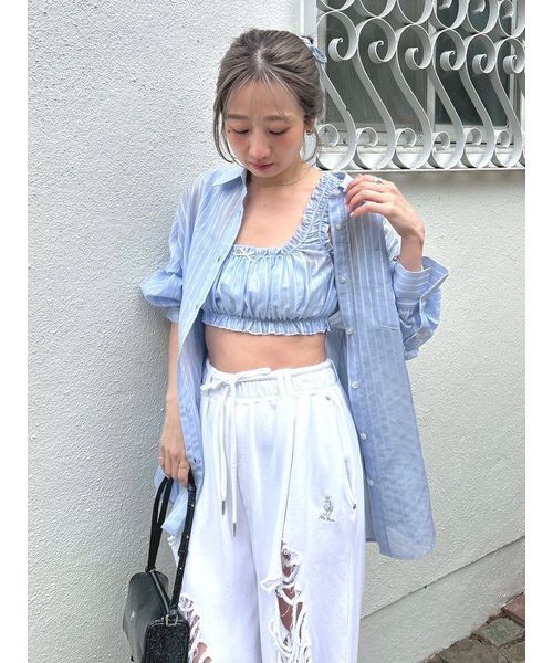 LILY BROWN（リリーブラウン）の「シアーストライプシャーリングビスチェ（その他トップス・レディース・ブルー/ホワイト/イエロー・F）」の22枚目の写真