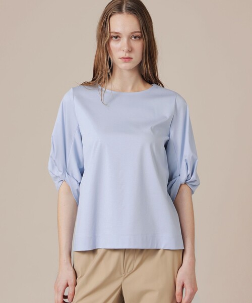 MACKINTOSH LONDON(マッキントッシュ ロンドン)の「【WEB・一部店舗限定】ハイゲージスムースプルオーバー(Tシャツ/カットソー・レディース・ブラック/ブルー/オフホワイト・38)」の3枚目の写真