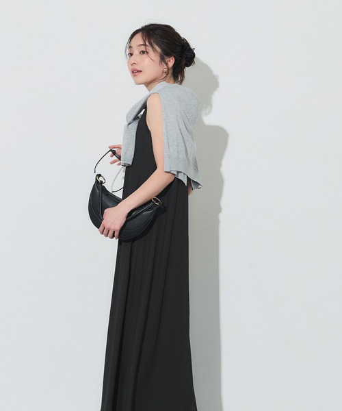 coca(coca)(コカ)の「とろみリブノースリーブワンピース(ワンピース・レディース・カーキ/ブラック・L/M/S)」の9枚目の写真