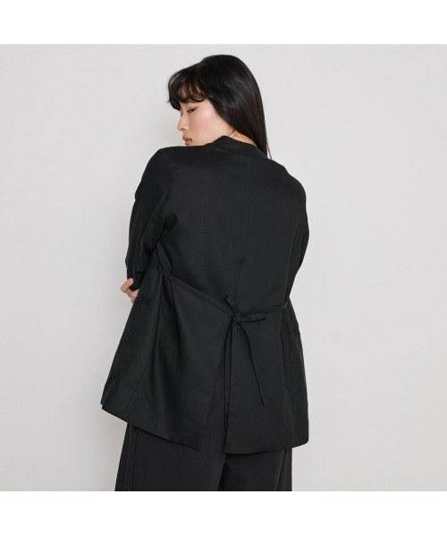 COMMON+HAUS(コモンハウス)の「麻混ノーカラージャケット(ノーカラージャケット・レディース・アイボリー/ブラック/グレー・S/M/L)」の11枚目の写真
