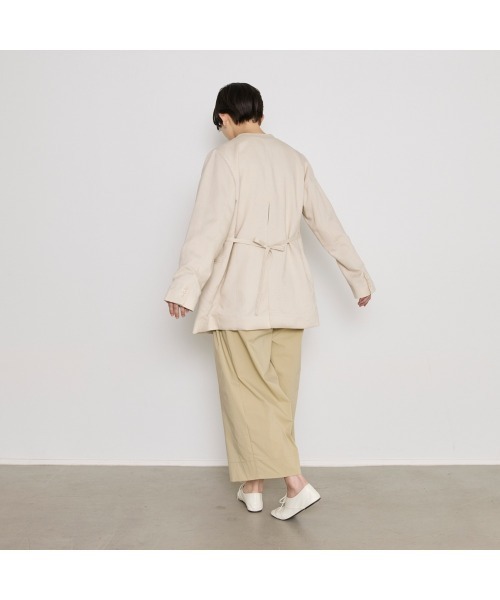 COMMON+HAUS(コモンハウス)の「麻混ノーカラージャケット(ノーカラージャケット・レディース・アイボリー/ブラック/グレー・S/M/L)」の16枚目の写真