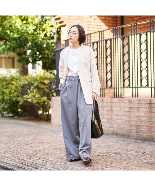 COMMON+HAUS(コモンハウス)の「麻混ノーカラージャケット(ノーカラージャケット・レディース・アイボリー/ブラック/グレー・S/M/L)」の18枚目の写真