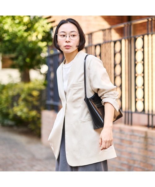COMMON+HAUS(コモンハウス)の「麻混ノーカラージャケット(ノーカラージャケット・レディース・アイボリー/ブラック/グレー・S/M/L)」の20枚目の写真