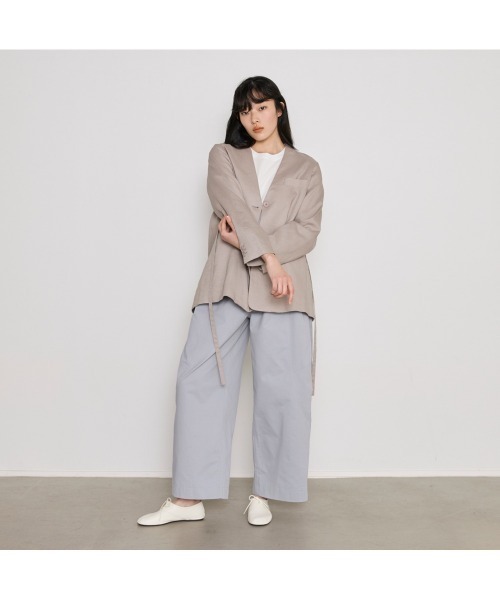 COMMON+HAUS(コモンハウス)の「麻混ノーカラージャケット(ノーカラージャケット・レディース・アイボリー/ブラック/グレー・S/M/L)」の22枚目の写真