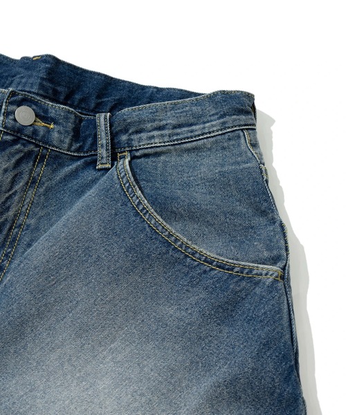 go slow caravan(ゴースローキャラバン)の「10oz デニムバイアスダメージ ワイドショーツ(その他パンツ・メンズ・インディゴブルー/ブラック系その他・MEDIUM/LARGE/X-LARGE)」の17枚目の写真