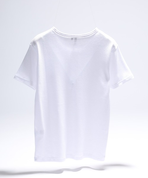 bike star(バイクスター)の「BIKE STAR ワンポイント刺繍ワッフルジャストフィットヘンリーネックT 半袖(Tシャツ/カットソー・メンズ・ブラック/ホワイト/チャコール/レッド・S/M/L)」の15枚目の写真