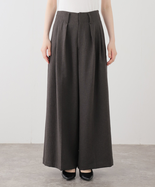 JOURNAL STANDARD(ジャーナルスタンダード)の「ハイウエストタックワイドパンツ(その他パンツ・レディース・チャコールグレー/ベージュ・38/36)」の3枚目の写真