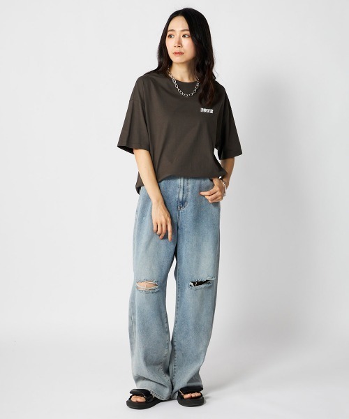 Ocean Pacific(オーシャンパシフィック)の「【OP:オーピー】レディースカレッジロゴコットンTシャツ バックプリント(Tシャツ/カットソー・レディース・チャコールグレー/ピンク・LARGE/X-LARGE/MEDIUM)」の3枚目の写真