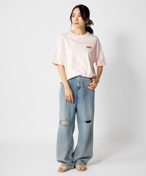 Ocean Pacific(オーシャンパシフィック)の「【OP:オーピー】レディースカレッジロゴコットンTシャツ バックプリント(Tシャツ/カットソー・レディース・チャコールグレー/ピンク・LARGE/X-LARGE/MEDIUM)」の14枚目の写真