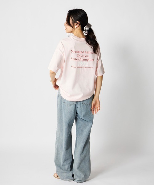 Ocean Pacific(オーシャンパシフィック)の「【OP:オーピー】レディースカレッジロゴコットンTシャツ バックプリント(Tシャツ/カットソー・レディース・チャコールグレー/ピンク・LARGE/X-LARGE/MEDIUM)」の16枚目の写真