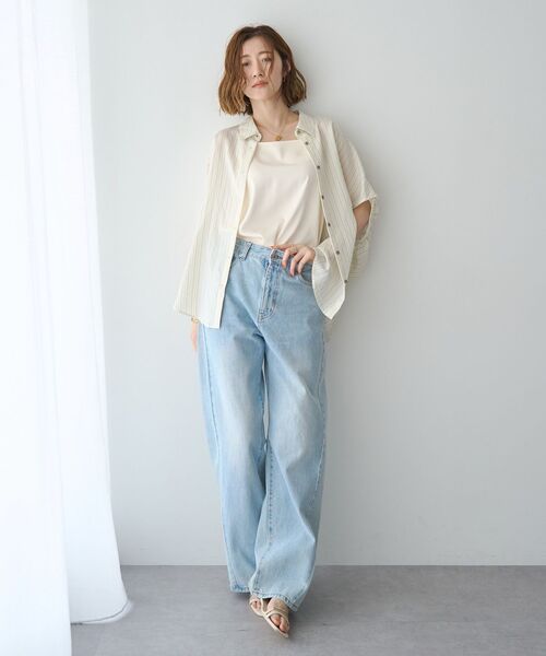 YECCA VECCA（イェッカヴェッカ）の「ストライプ柄シャツ（シャツ/ブラウス・レディース・アイボリー/ブラウン・FREE）」の22枚目の写真