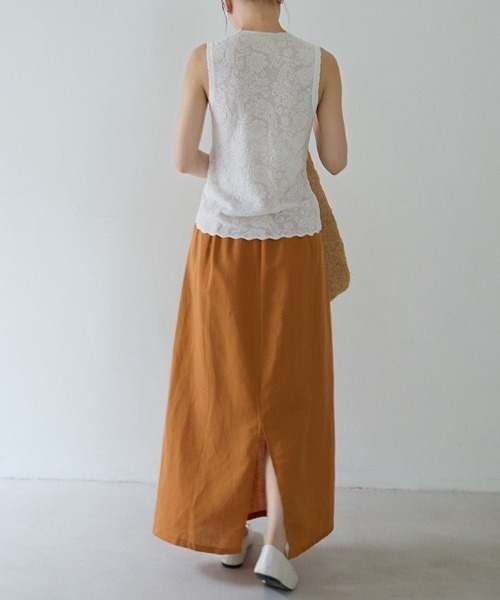 CHUN CHUN NOTES(チュンチュンノーツ)の「26SS/レースVネックノースリーブトップス(Tシャツ/カットソー・レディース・ブラック/ホワイト・F)」の12枚目の写真