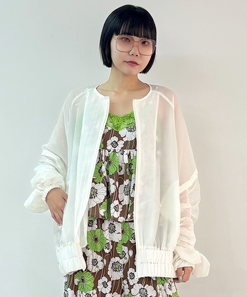 anna sui nyc（アナ スイ エヌ ワイ シー）の「ギャザー2WAYブルゾン（ブルゾン・レディース・テラコッタ/ブラック/ホワイト・FREE）」の2枚目の写真