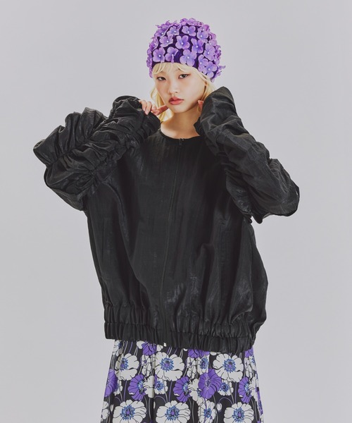 anna sui nyc（アナ スイ エヌ ワイ シー）の「ギャザー2WAYブルゾン（ブルゾン・レディース・テラコッタ/ブラック/ホワイト・FREE）」の4枚目の写真