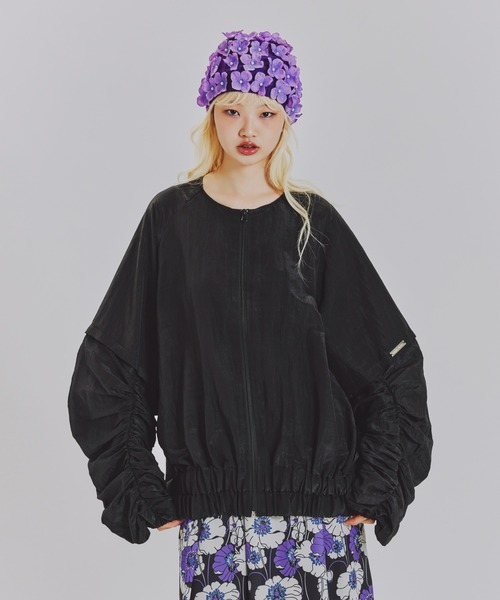 anna sui nyc（アナ スイ エヌ ワイ シー）の「ギャザー2WAYブルゾン（ブルゾン・レディース・テラコッタ/ブラック/ホワイト・FREE）」の5枚目の写真