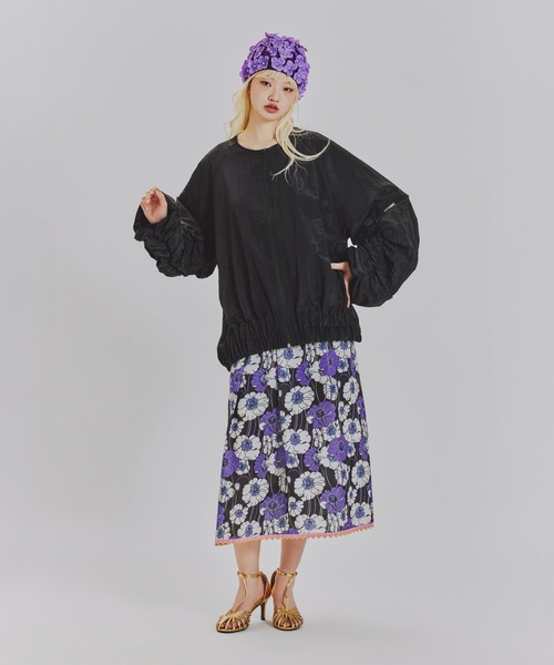 anna sui nyc（アナ スイ エヌ ワイ シー）の「ギャザー2WAYブルゾン（ブルゾン・レディース・テラコッタ/ブラック/ホワイト・FREE）」の7枚目の写真