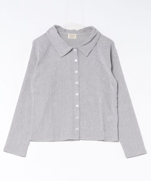 URBAN ISLAND SOCIETY(アーバンアイランドソサエティ)の「メランジ クレープ シャツ レディース / URBAN ISLAND SOCIETY(アーバンアイランドソサエティ)(シャツ/ブラウス・レディース・アイボリー/ブラウン/ライトグレー・FREE)」の2枚目の写真