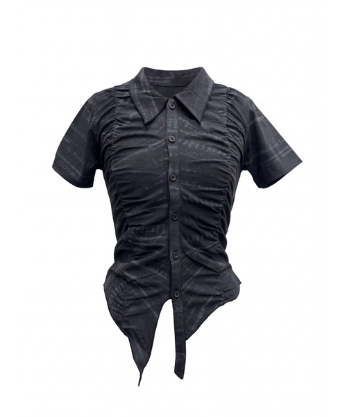 TAJEN:T(タジェント)の「【TAJEN:T】SHIRRING CUT & SEW SHIRT/シャーリングカットソーシャツ(Tシャツ/カットソー・レディース・アイボリー/ブラック/ブラウン・FREE)」の22枚目の写真