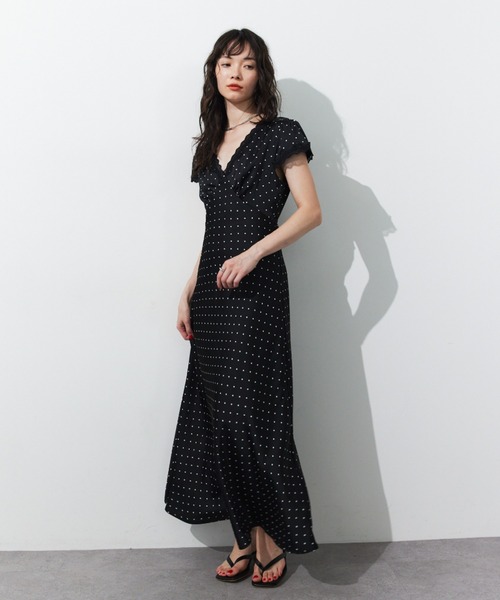 HANNE(アン)の「ドットサテンワンピース(ワンピース・レディース・ブラック/ホワイト・FREE)」の3枚目の写真