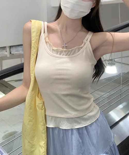 HALEY PESCA(ヘーリーペスカ)の「HALEY PESCA/フェイクツーピース フリルキャミソール(キャミソール・レディース・アイボリー/グレー・MEDIUM/SMALL)」の16枚目の写真