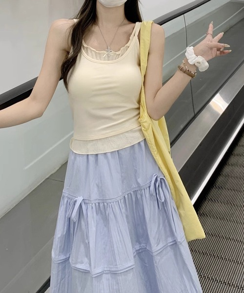 HALEY PESCA(ヘーリーペスカ)の「HALEY PESCA/フェイクツーピース フリルキャミソール(キャミソール・レディース・アイボリー/グレー・MEDIUM/SMALL)」の17枚目の写真