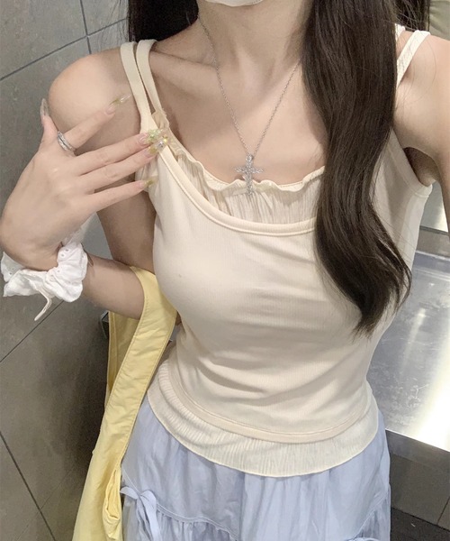 HALEY PESCA(ヘーリーペスカ)の「HALEY PESCA/フェイクツーピース フリルキャミソール(キャミソール・レディース・アイボリー/グレー・MEDIUM/SMALL)」の18枚目の写真