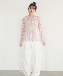 MONO8（モノハチ）の「バックリボンチュールキャミワンピース（ワンピース）」