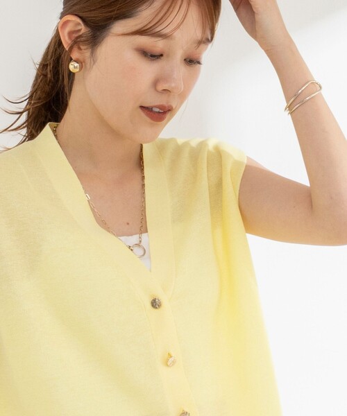 NOLLEY’S(ノーリーズ)の「《手洗い可能》シアーミラノリブゆったりVネックベスト(ニット/セーター・レディース・イエロー/ネイビー・38)」の16枚目の写真