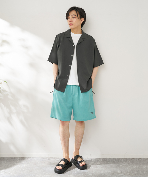 B.C STOCK（ベーセーストック）の「【速乾・接触冷感・UVカット】COOLFIBER(R)Air オープンカラーシャツ（シャツ/ブラウス・メンズ・カーキ/チャコールグレー/ベージュ/ネイビー・MEDIUM/LARGE）」の5枚目の写真