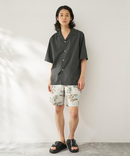 B.C STOCK（ベーセーストック）の「【速乾・接触冷感・UVカット】COOLFIBER(R)Air オープンカラーシャツ（シャツ/ブラウス・メンズ・カーキ/チャコールグレー/ベージュ/ネイビー・MEDIUM/LARGE）」の10枚目の写真