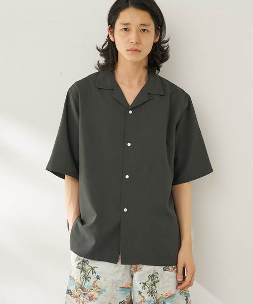 B.C STOCK（ベーセーストック）の「【速乾・接触冷感・UVカット】COOLFIBER(R)Air オープンカラーシャツ（シャツ/ブラウス・メンズ・カーキ/チャコールグレー/ベージュ/ネイビー・MEDIUM/LARGE）」の11枚目の写真