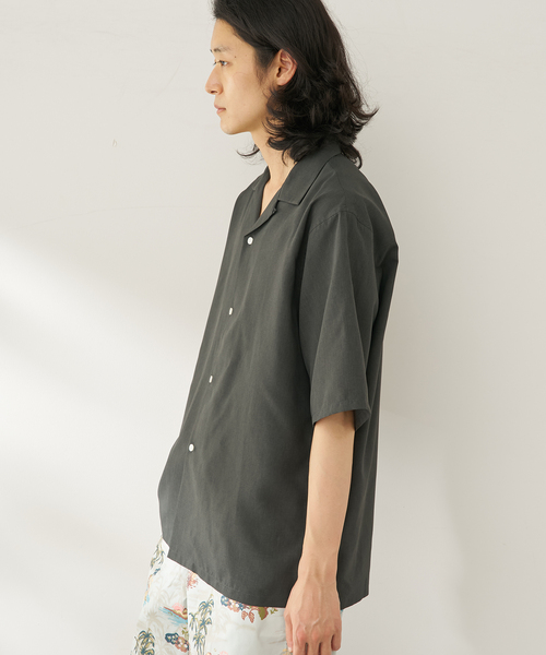 B.C STOCK（ベーセーストック）の「【速乾・接触冷感・UVカット】COOLFIBER(R)Air オープンカラーシャツ（シャツ/ブラウス・メンズ・カーキ/チャコールグレー/ベージュ/ネイビー・MEDIUM/LARGE）」の13枚目の写真