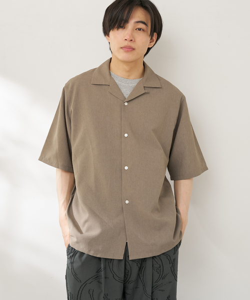 B.C STOCK（ベーセーストック）の「【速乾・接触冷感・UVカット】COOLFIBER(R)Air オープンカラーシャツ（シャツ/ブラウス・メンズ・カーキ/チャコールグレー/ベージュ/ネイビー・MEDIUM/LARGE）」の17枚目の写真