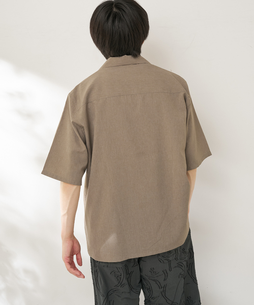 B.C STOCK（ベーセーストック）の「【速乾・接触冷感・UVカット】COOLFIBER(R)Air オープンカラーシャツ（シャツ/ブラウス・メンズ・カーキ/チャコールグレー/ベージュ/ネイビー・MEDIUM/LARGE）」の19枚目の写真