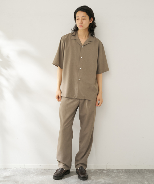 B.C STOCK（ベーセーストック）の「【速乾・接触冷感・UVカット】COOLFIBER(R)Air オープンカラーシャツ（シャツ/ブラウス・メンズ・カーキ/チャコールグレー/ベージュ/ネイビー・MEDIUM/LARGE）」の20枚目の写真