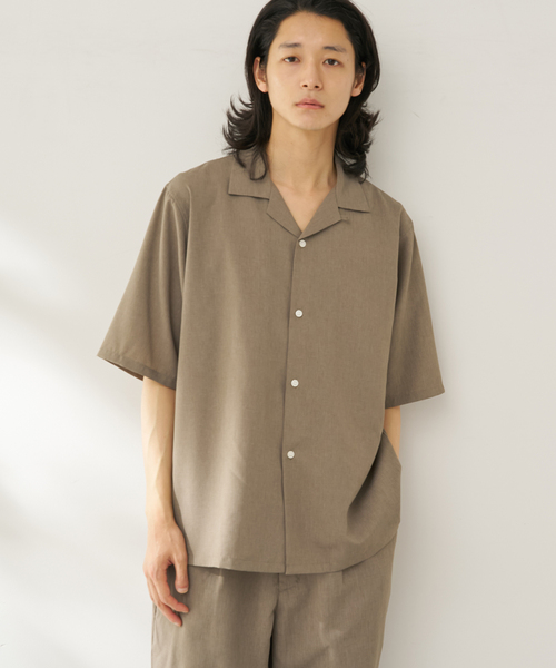 B.C STOCK（ベーセーストック）の「【速乾・接触冷感・UVカット】COOLFIBER(R)Air オープンカラーシャツ（シャツ/ブラウス・メンズ・カーキ/チャコールグレー/ベージュ/ネイビー・MEDIUM/LARGE）」の21枚目の写真
