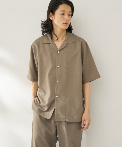 B.C STOCK（ベーセーストック）の「【速乾・接触冷感・UVカット】COOLFIBER(R)Air オープンカラーシャツ（シャツ/ブラウス・メンズ・カーキ/チャコールグレー/ベージュ/ネイビー・MEDIUM/LARGE）」の22枚目の写真