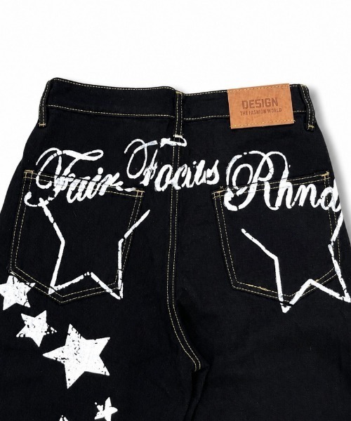 NANEA（ナネア）の「スタープリント ワイドバギーデニム（デニムパンツ・レディース・ブラック・SMALL/MEDIUM）」の14枚目の写真