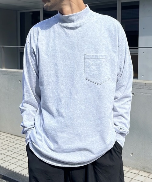 Lifewear(ライフウェア)の「【LIFE WEAR】ライフウェア MockLong Sleeve Pocket T-Shirts モックネック ロンT アメリカ製(Tシャツ/カットソー・メンズ・ホワイト/アッシュグレー/ブラック・M/XL/XXL/L)」の3枚目の写真