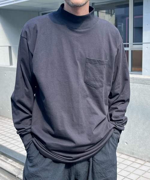 Lifewear(ライフウェア)の「【LIFE WEAR】ライフウェア MockLong Sleeve Pocket T-Shirts モックネック ロンT アメリカ製(Tシャツ/カットソー・メンズ・ホワイト/アッシュグレー/ブラック・M/XL/XXL/L)」の2枚目の写真