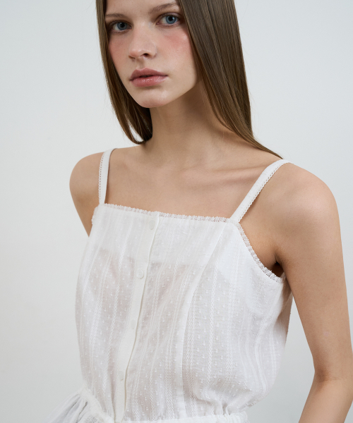 DEHEVE（デヘヴェ）の「Lace String Sleeveless [Ivory]（Tシャツ/カットソー・レディース・アイボリー・OS）」の2枚目の写真