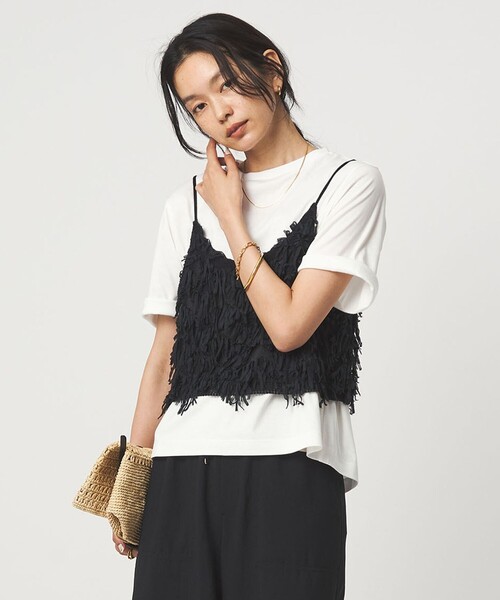 green label relaxing（グリーンレーベルリラクシング）の「ショートスリーブ Tシャツ 汗染み防止（Tシャツ/カットソー・レディース・モカ/オフホワイト/ダークブラウン/ブラック/ライトピンク・FREE）」の16枚目の写真