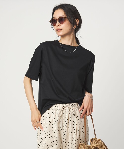 green label relaxing（グリーンレーベルリラクシング）の「ショートスリーブ Tシャツ 汗染み防止（Tシャツ/カットソー・レディース・モカ/オフホワイト/ダークブラウン/ブラック/ライトピンク・FREE）」の21枚目の写真