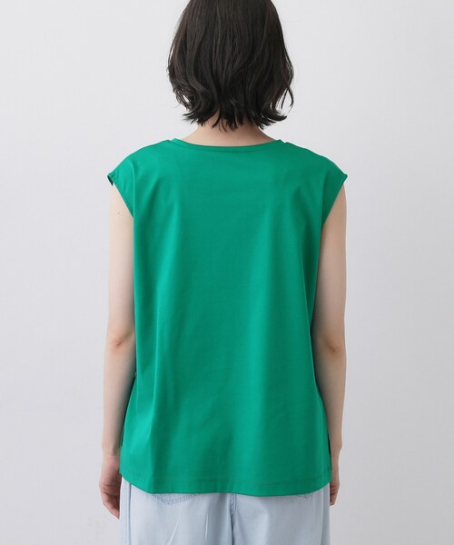Dessin（デッサン）の「【接触冷感/UVカット】美光沢ノースリーブカットソー（Tシャツ/カットソー・レディース・ブラック/ホワイト系/レンガ/キャメル/グリーン/ブルー・02/01/03）」の22枚目の写真
