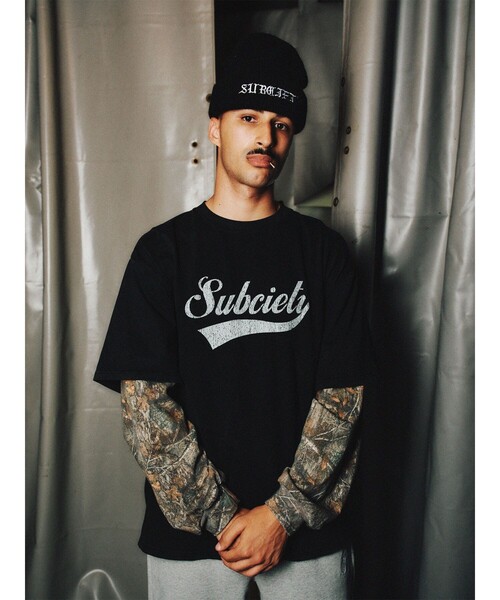 Subciety(サブサエティ)の「Wool beanie(ニットキャップ/ビーニー・メンズ・ブラック×ブラック/ブラック×ホワイト・FREE)」の7枚目の写真