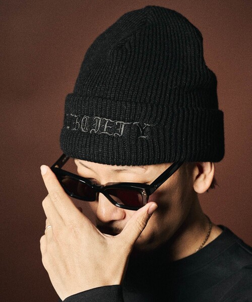 Subciety(サブサエティ)の「Wool beanie(ニットキャップ/ビーニー・メンズ・ブラック×ブラック/ブラック×ホワイト・FREE)」の13枚目の写真