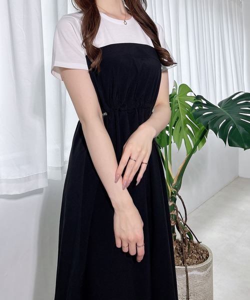 INGNI(イング)の「【WEB限定】ビスチェドッキングワンピース(ワンピース・レディース・チャコールグレー×ブラック/ホワイト×ブラック/ホワイト系7/その他19・M)」の5枚目の写真