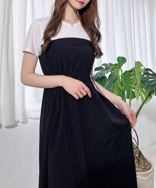INGNI(イング)の「【WEB限定】ビスチェドッキングワンピース(ワンピース・レディース・チャコールグレー×ブラック/ホワイト×ブラック/ホワイト系7/その他19・M)」の7枚目の写真