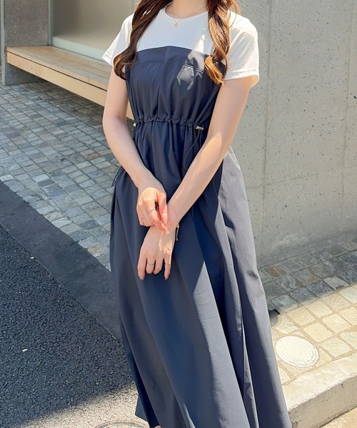 INGNI(イング)の「【WEB限定】ビスチェドッキングワンピース(ワンピース・レディース・チャコールグレー×ブラック/ホワイト×ブラック/ホワイト系7/その他19・M)」の20枚目の写真